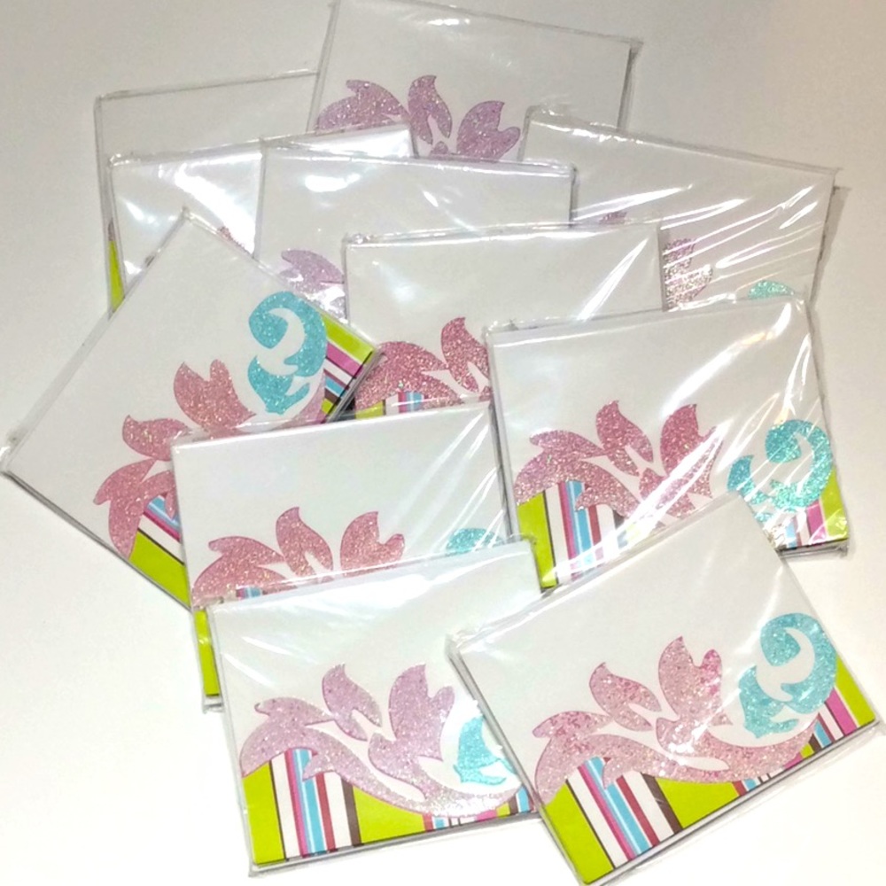 88 Blank Inside Glittery Notecards